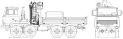 Бортовой автомобиль Урал (8x8) с КМУ