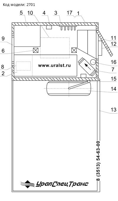 Планировка ГПА УСТ 5453 Урал 4320-61Е5 с лебедкой