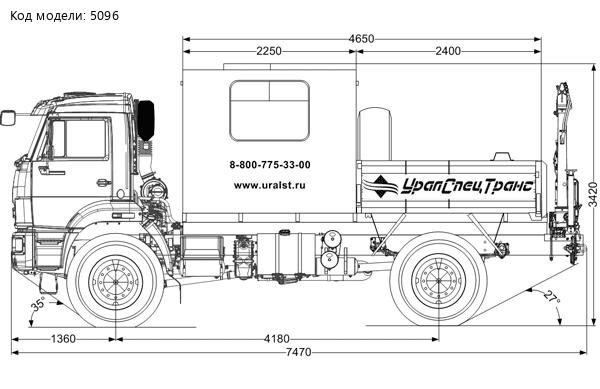 Грузопассажирский автомобиль (ГПА) УСТ 54535B с КМУ ИМ-20