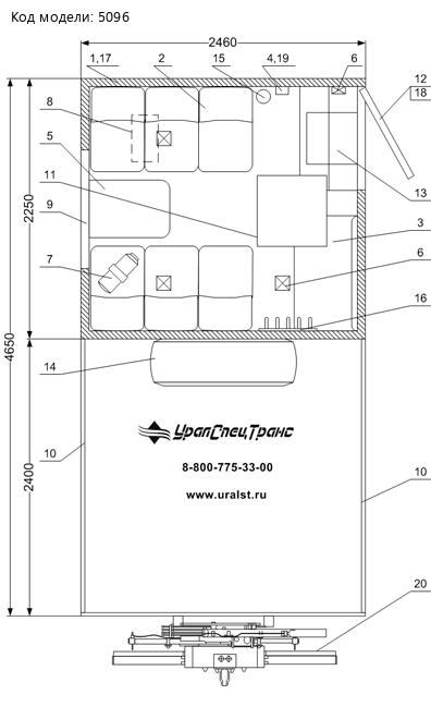 Планировка ГПА 6+2 Камаз 43502 с КМУ ИМ-20