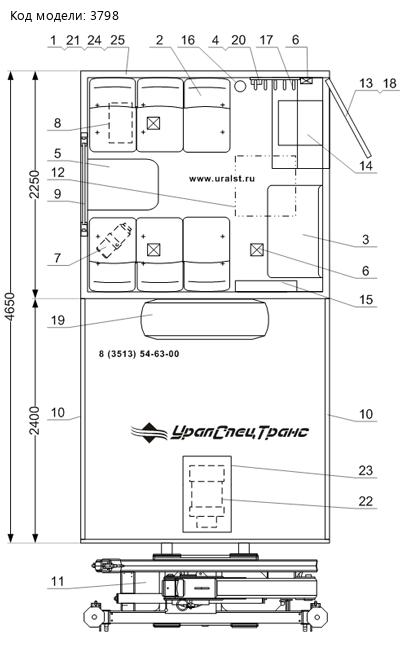 Планировка ГПА Камаз 5350-42 с КМУ ИМ-55