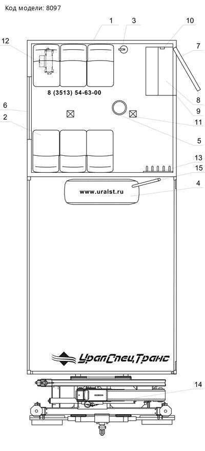 Планировка Урал ГПА 4320-61М/71М с КМУ ИМ-25