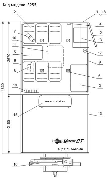 Планировка ГПА Камаз 43114 с КМУ ИМ-20