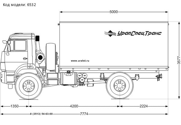 Изотермический фургон на шасси Камаз 43502-45