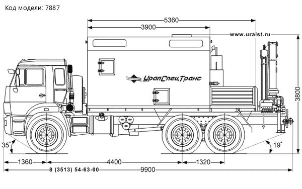 ПАРМ на шасси Камаз 43118-46 с грузовой платформой и КМУ PK-15500C