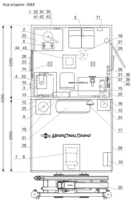 Планировка Урал АНРВ 4320-61 с КМУ