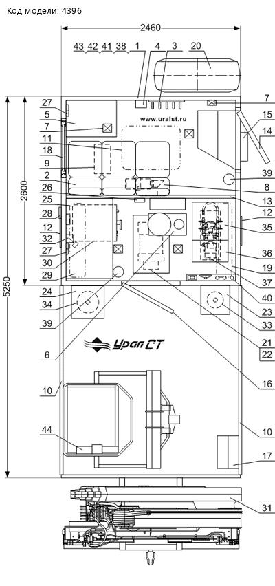 Планировка Камаз АРОК с КМУ Palfinger PK-15500А