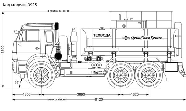 Автоцистерна нефтепромысловая АЦН-11 УСТ-5453 на шасси Камаз 43118-46