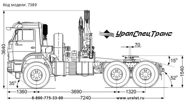 Седельный тягач с КМУ ИМ-150N УСТ 5453 Камаз 43118