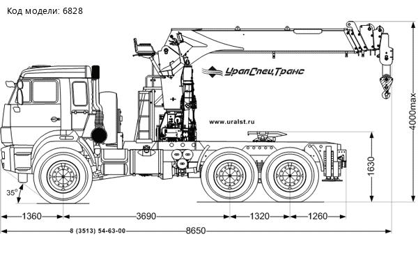 Седельный тягач Камаз 53504-46 с КМУ DONGYANG SS1926