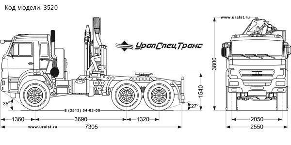 Седельный тягач Камаз 43118-46 (53504, 44108) с КМУ ИМ-180