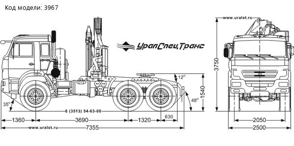 Седельный тягач Камаз с КМУ Palfinger РK-18500