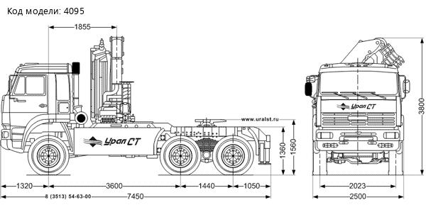 Седельный тягач КАМАЗ 65225 с КМУ PK-30002-K