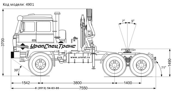 Седельный тягач Урал 44202-3511-82 с КМУ ИМ-150 УСТ-5453