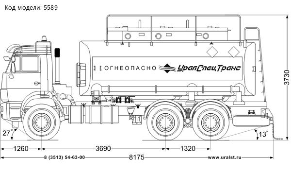 Автотопливозаправщик АТЗ 17-3Б УСТ 5453 Камаз 65115-50