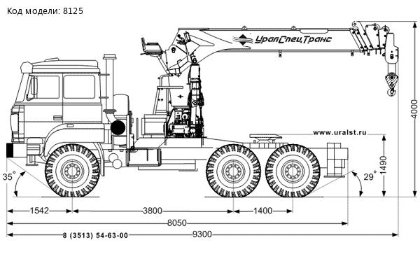 Седельный тягач Урал-М с КМУ HIAB 190TM (тросовый)