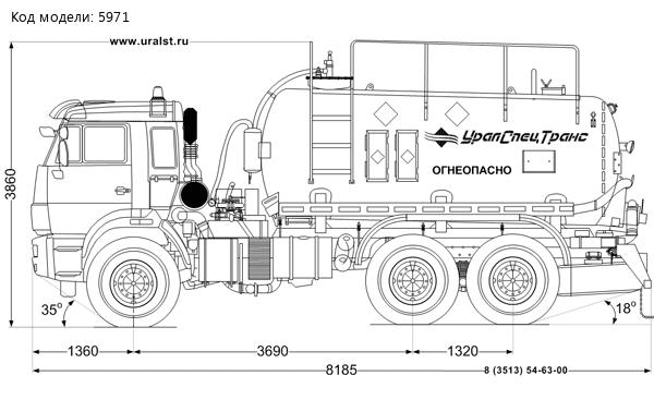 Автоцистерна вакуумная АКН-10 КО УСТ 5453 Камаз 43118-50, сп.м 