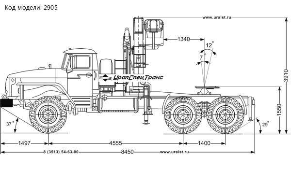 Седельный тягач Урал с КМУ ИМ-240-04