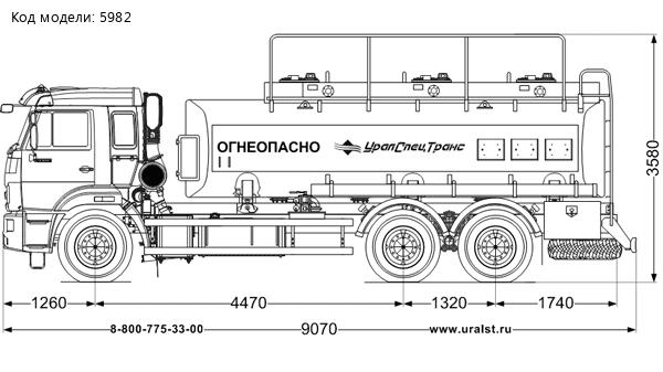 Автотопливозаправщик АТЗ 17-3Б УСТ 5453 Камаз 65115-50 сп. м. доработка под ДОПОГ