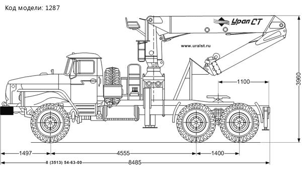 Седельный тягач Урал с КМУ ИФ-300