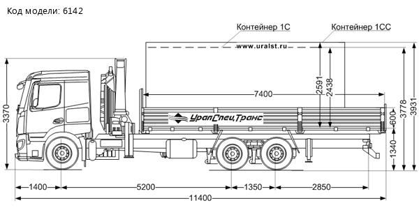 Контейнеровоз бортовой Mercedes-Benz Аctros