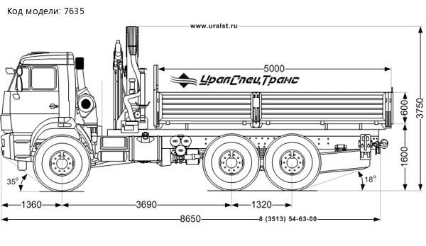 Бортовой автомобиль с КМУ ИМ-150 УСТ 5453 Камаз 43118