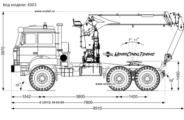 Седельный тягач Урал 5557-80Е5 с КМУ ИТ-150