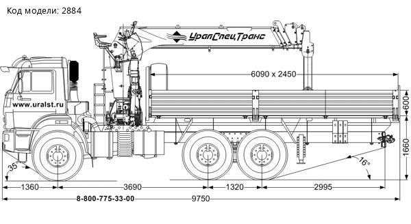 Бортовой с КМУ ИТ-180 (тросовый) УСТ 5453 Камаз 43118