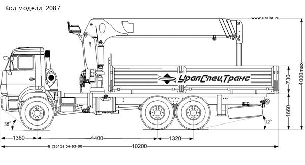 Бортовой Камаз с КМУ Kanglim KS-2056H