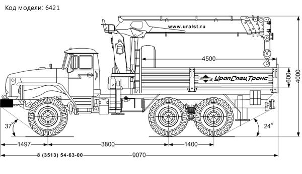 Бортовой с КМУ DongYang SS1956 (тросовый) УСТ 5453 Урал 5557-60Е5
