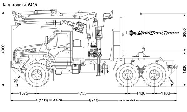 Лесовоз с манипулятором VM10L УСТ 5453 Урал NEXT 4320-74Е5