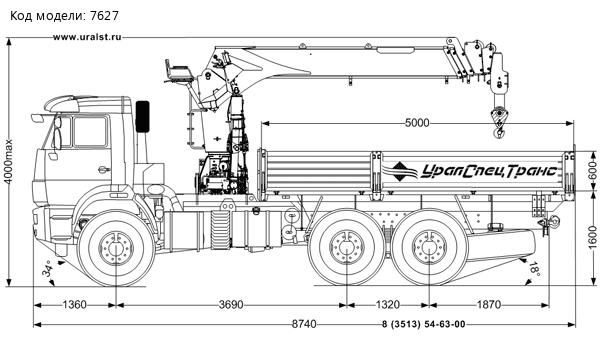  Бортовой автомобиль с КМУ ИТ-150 (тросовый) УСТ 54531J Камаз 43118-3027-50