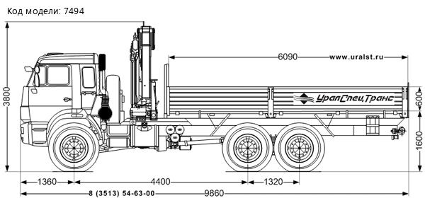 Бортовой Камаз 43118 с КМУ ИМ-95 УСТ-5453