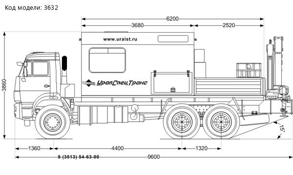 ПАРМ УСТ 54535В с КМУ ИМ-150  Камаз 43118-3027-50