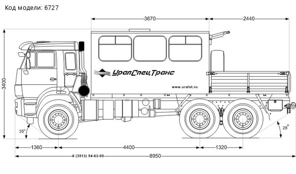 ГПА УСТ 54535 (14+2) откр, Камаз 43118-50