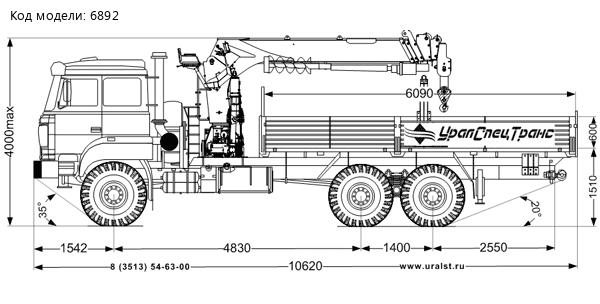 Бортовой с КМУ ИТ-200 (тросовый) Урал 4320-4972-82Е5