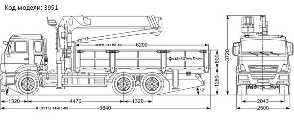 Бортовой Камаз 65115 с КМУ Kanglim KS1256G-II