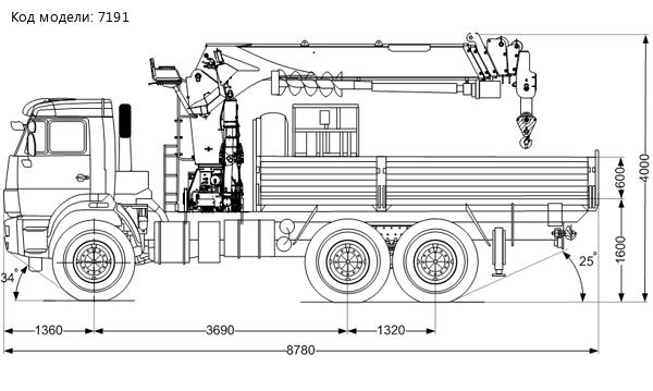 Бортовой с КМУ ИТ-200 (тросовый, люлька, бур) УСТ 5453 Камаз 43118