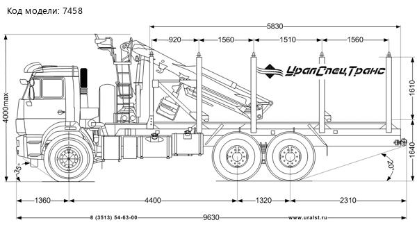 Сортиментовоз с КМУ-VM10L74 УСТ 5453СВ Камаз 43118-3027-50