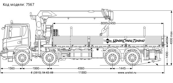 Бортовой с КМУ DongYang 2037 Scania 8x4