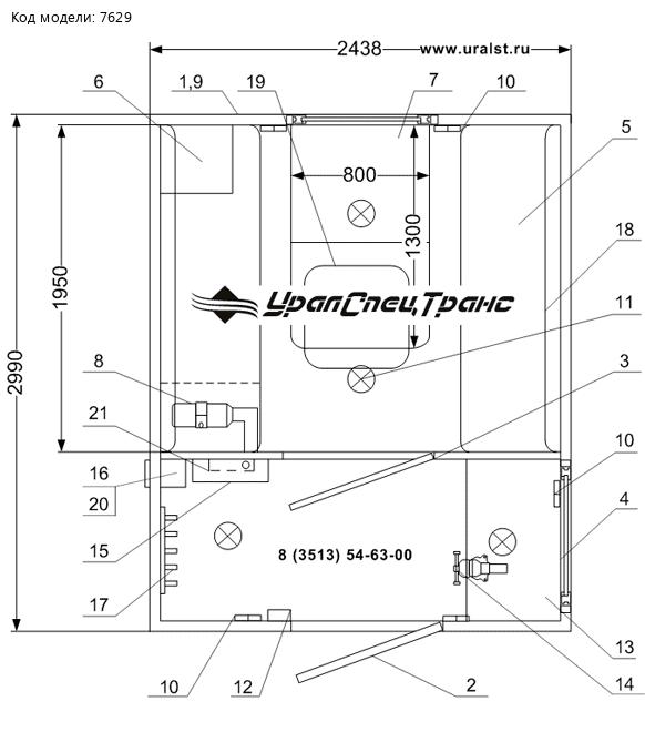 Фургон контейнер УСТ планировка