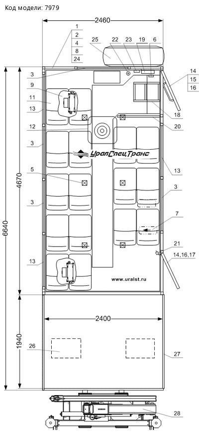 Планировка ГПА Камаз 43118-46 с КМУ Palfinger PK-8500