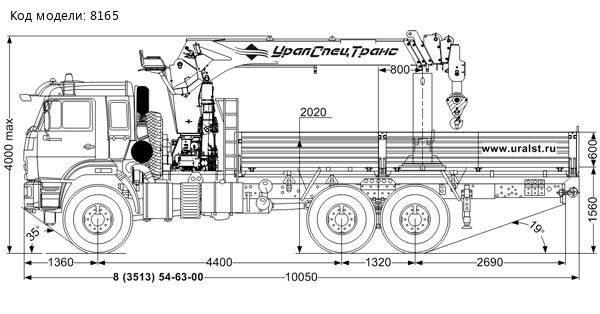 Бортовой поворотным ТПВ коником с КМУ ИТ-150 (тросовый) УСТ 5453
