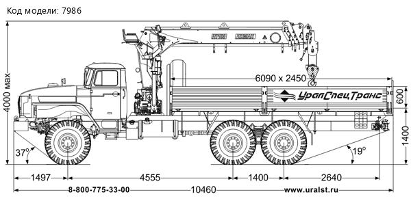 Бортовой автомобиль с КМУ ИТ-150 (тросовый) УСТ 5453 Урал 4320-1951-60