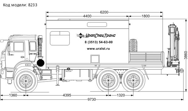 ПАРМ с КМУ HIAB 166В УСТ 5453 Камаз 43118-3049-76RR