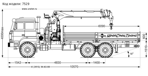 Автомобиль бортовой Урал 4320-82М с КМУ DONGYANG SS2036 УСТ-5453