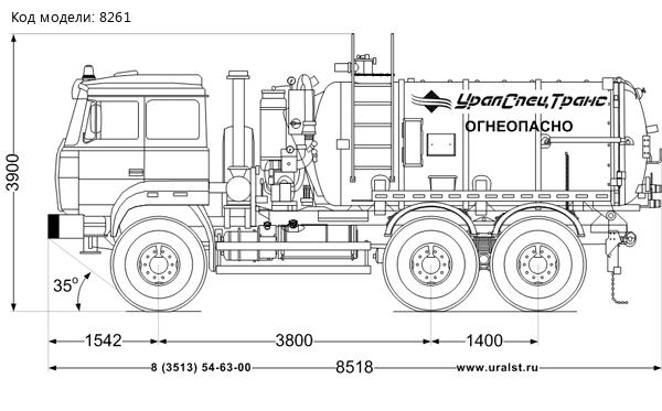 Автоцистерна вакуумная АКНС-10-ОД PVT-200 УСТ 5453 Урал 5557-80, сп.м 