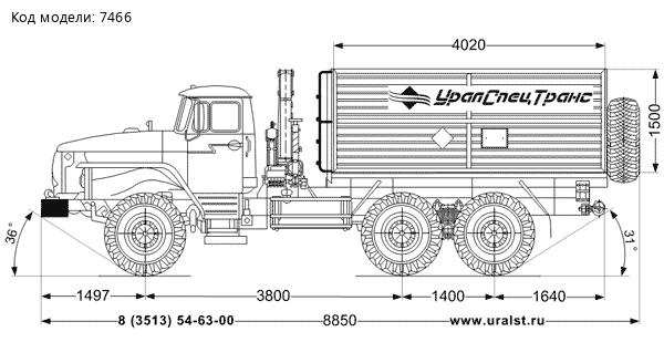 Автомобиль бортовой Урал 4320-1112-73М с КМУ ИМ-25