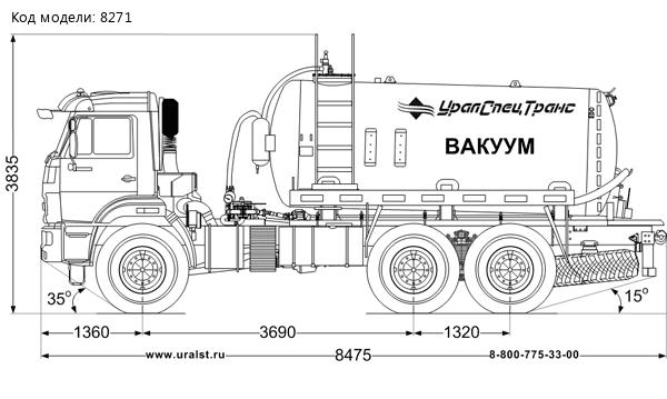 Автоцистерна вакуумная МВ-10 КО УСТ 5453 Камаз 43118-50, ревизионный люк