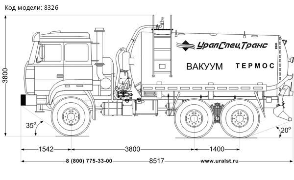 Машина вакуумная МВ-10Т КО УСТ 5453 Урал 5557-4551-82 сп.м.